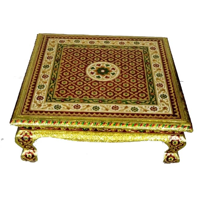 Buy Golden Color - Puja Chowki - Pata -Chowki - Chaurang - Bajoth ...