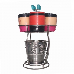 Water With Glass Stand & Dustbin - Made Of Stainless Steel