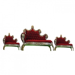 Wedding Sofa Set (1 Sofa & 2 Chairs) - Made of Wood & Brass Coating