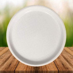 Round Serving Tray - 16 Inch X 16 Inch - Made Of Premium Plastic