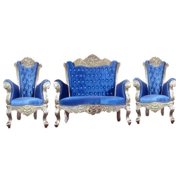 Wedding Sofa Set (1 Sofa & 2 Chairs) - Made of Wood & Brass Coating