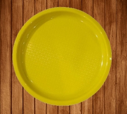 Round Serving Tray - 16 Inch X 16 Inch - Made Of Premium Plastic