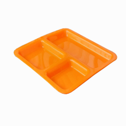 Plastic Pav Bhaji Plates - 9.5 Inch X 9.5 Inch X 1.2 Inch - Made of  Plastic