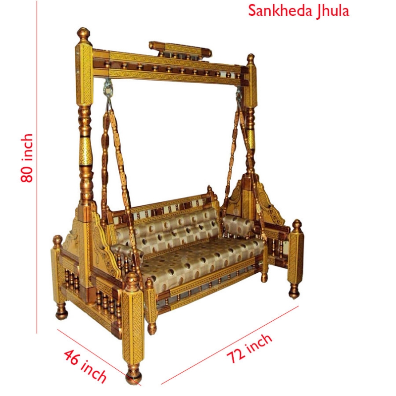 Buy 2 In 1 Wooden Swing - Sankheda Jhula - Made Premium Quality Wood ...