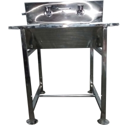 Two Taps Fold-able Hand Wash Sink - 3.9 FT - Made of Stainless Steel