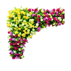 Artificial Flower Corner Pannel - 2 FT X 2 FT - Made of Plastic