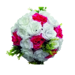 Artificial Hanging Flower Ball - 12 Inch - Made of Plastic