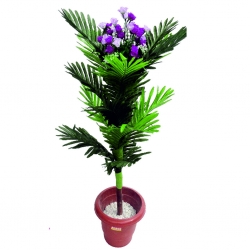 Artificial Flower Plant with Pot - 3.5 FT - Made of Plastic