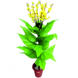 Artificial Flower Plant with Pot - 3.5 FT - Made of Plastic