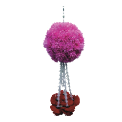 Artificial Hanging Flower Ball - 12 Inch - Made of Plastic