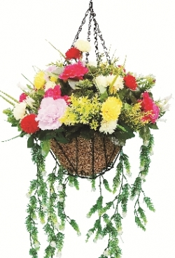 Artificial Flower Hanging Basket - 2 FT - Made of Plastic