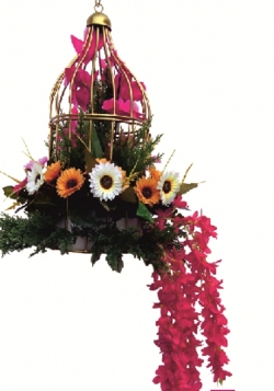 Artificial Flower Hanging Basket - 2 FT - Made of Plastic