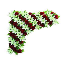 Artificial Flower Corner Pannel - 2 FT X 2 FT - Made of Plastic