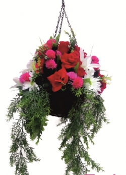 Artificial Flower Hanging Basket - 2 FT - Made of Plastic