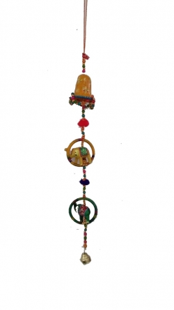 Rajasthani Elephant Door Hanging - 1.5 FT - Made of Fabric & Wood