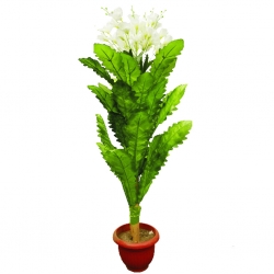 Artificial Flower Plant with Pot - 3.5 FT - Made of Plastic