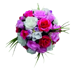 Artificial Hanging Flower Ball - 12 Inch - Made of Plastic