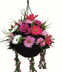 Artificial Flower Hanging Basket - 2 FT - Made of Plastic