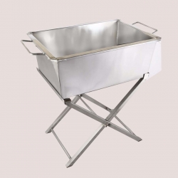 2.5 FT - Rectangular Dustbin Stand With Dustbin - Made of Stainless Steel