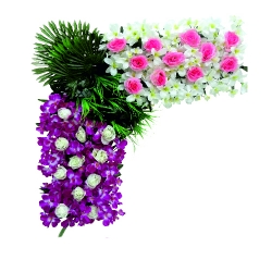 Artificial Flower Corner Pannel - 2 FT X 2 FT - Made of Plastic