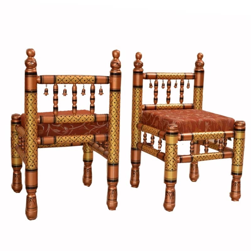 2 pcs Sankheda Wedding Chairs set - Indian Furniture in USA & CA