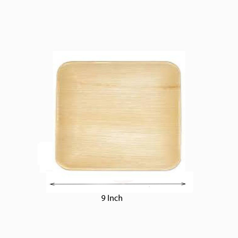 Buy Disposable Square Dinner Plate - 9 Inch - Made of Areca Leaf ...