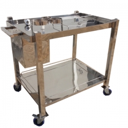 Serving Trolley Stand - 34 Inch - Made Of Stainless Steel