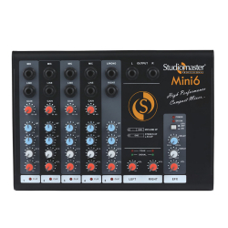 Studiiomaster - Mini 6 Mixer - Gain Control with 2-band EQ Per Channe