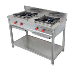 Two Burner Gas Range - 48 Inch X  24  Inch X 32 Inch - Made Of Stainless Steel