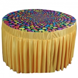 3D Round Table Cover - Made of Top Micro Cloth & Frill Heavy Gauge Brite Lycra