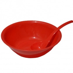 Soup Bowls With Spoons - 9.5 Inch - Made of Regular Plastic