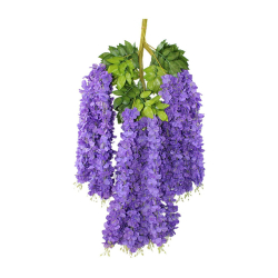 Artificial Wisteria Flower Latkan - (Set Of 12)  2 FT - Made of Plastic