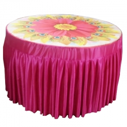 3D Round Table Cover - Made of Top Micro Cloth & Frill Heavy Gauge Brite Lycra