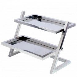 Salad Stand - 2-Tier - 14 Inch - Made of Stainless Steel