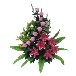 Artificial Flower Bouquet - 1.5 FT X 1.5 FT - Made of Plastic