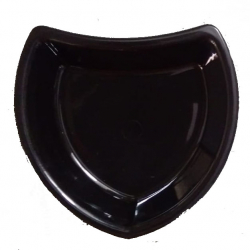 5 Inch - Oval Shape  Chat Plates - Made Of Food-Grade Virgin Plastic Material - Black Color