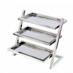 Salad Stand - 3 Tier - 16 Inch - Made of Stainless Steel