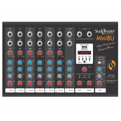 Studiomaster - Mini 8U Mixer - Gain Control with 2-band EQ per Channel