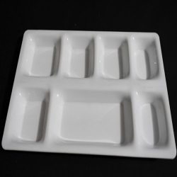 Dinner Plate - 7 Compartment Dinner Plate - 15 Inch X 9 Inch - Made of Acrylic Quality