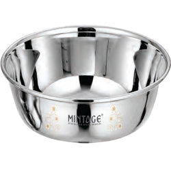 Vinod Laser Bowl - 6 Inch (Set of 6) - Made of Stainless Steel with Mirror Finish