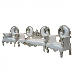 Wedding Sofa Set (1 Sofa & 2 Chairs) - Made of Wood With Brass Coating