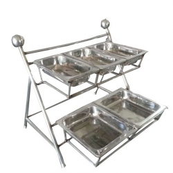 Salad Stand with Bowl - Five -Tier - 24 Inch -  Made Of Stainless Steel