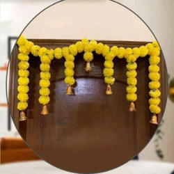 Artificial Marigold Door Toran - 3 FT X 1 FT - Made of plastic