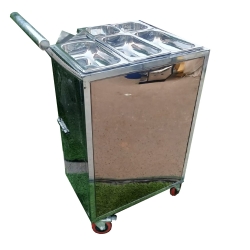 Serving Trolley Stand - 34 Inch - Made Of Stainless Steel