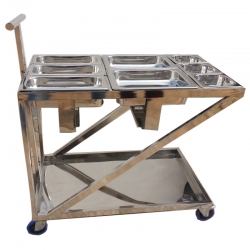 Serving Trolley Stand - 34 Inch - Made Of Stainless Steel