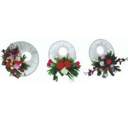 Artificial Flower with Frame ( Set of 3 ) -1 FT X 1 FT - Made of Plastic