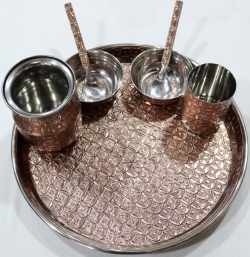 Pooja Thali - Made of Steel with Minakari Work