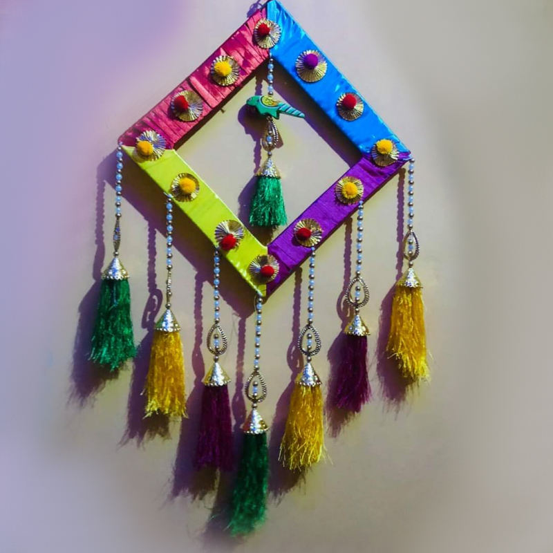 Buy Wall Hanging Kite Jhumar - 12 Inch - Made Of Woolen - Decornt.com