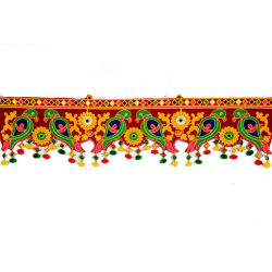 Traditional Toran With Glass Work - 3 FT -  Made Of Jute