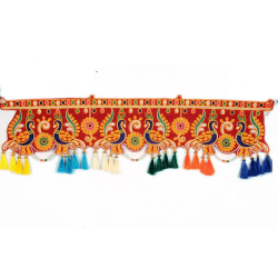 Traditional Toran With Glass Work - 3 FT -  Made Of Jute